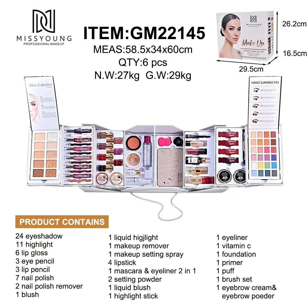 All-in-One Professional Makeup Kit | Complete Cosmetic Set for Women & Girls – Gift & Festival Makeup Set