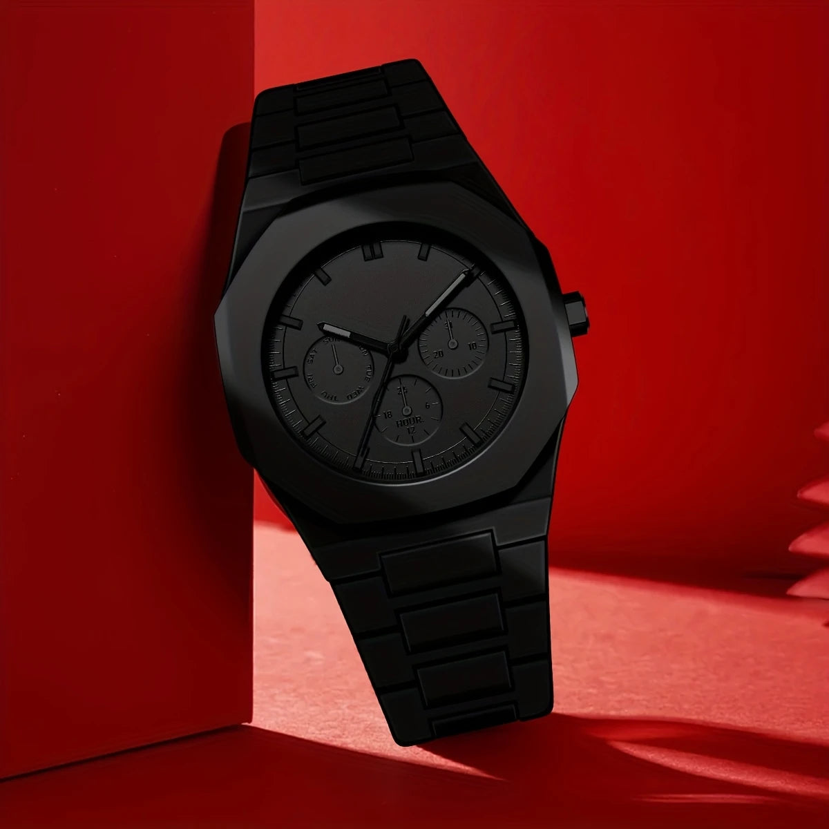 Casual Arabic Dial Design Fashion Black Wrist Quartz Watch for Men