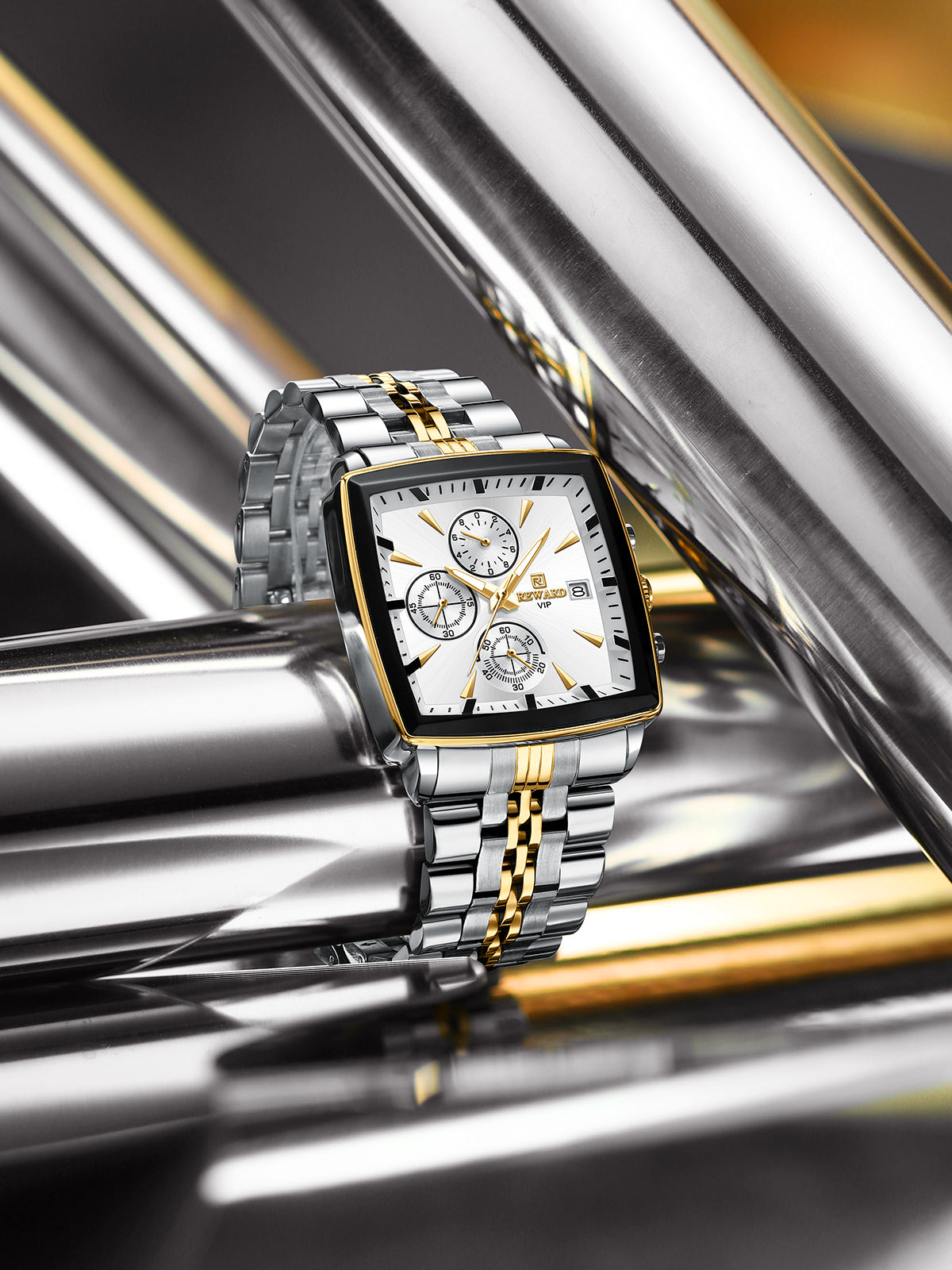 REWARD Waterproof Luminous Stainless Men’s Watch, Premium Men’s Quartz Timepiece