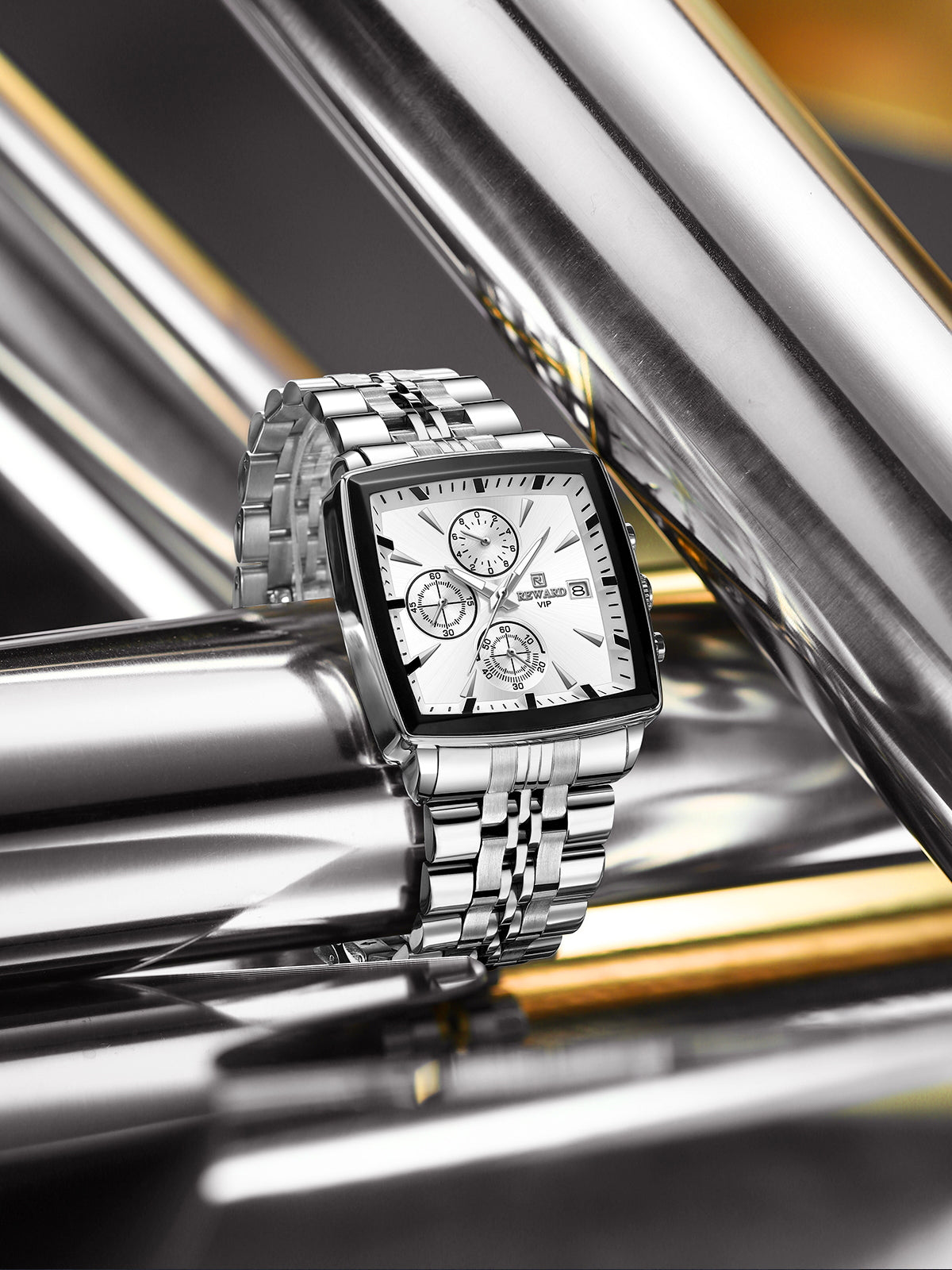 REWARD Waterproof Luminous Stainless Men’s Watch, Premium Men’s Quartz Timepiece