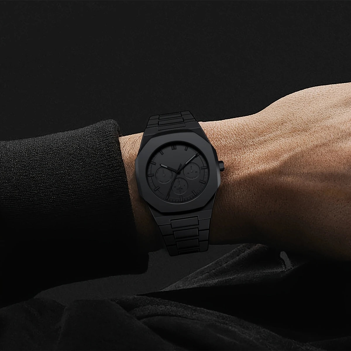 Casual Arabic Dial Design Fashion Black Wrist Quartz Watch for Men