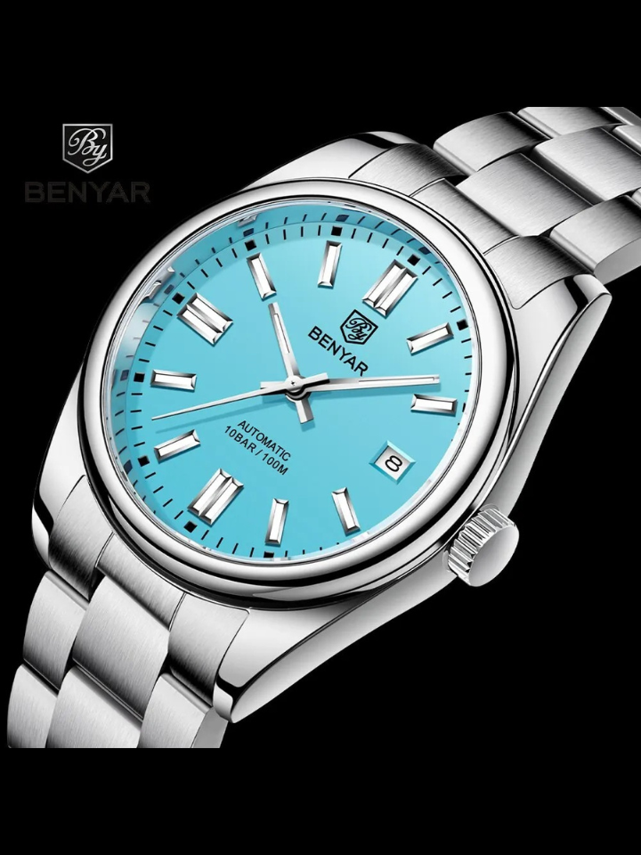 BENYAR 5185 Men’s Automatic Mechanical Watch – 100M Waterproof, Stainless Steel, Seagull ST6 Movement