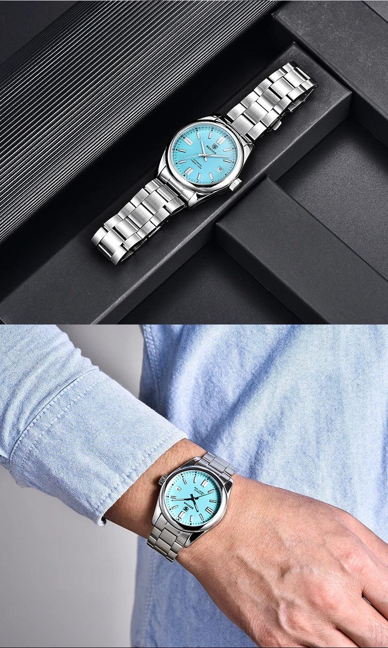 BENYAR 5185 Men’s Automatic Mechanical Watch – 100M Waterproof, Stainless Steel, Seagull ST6 Movement