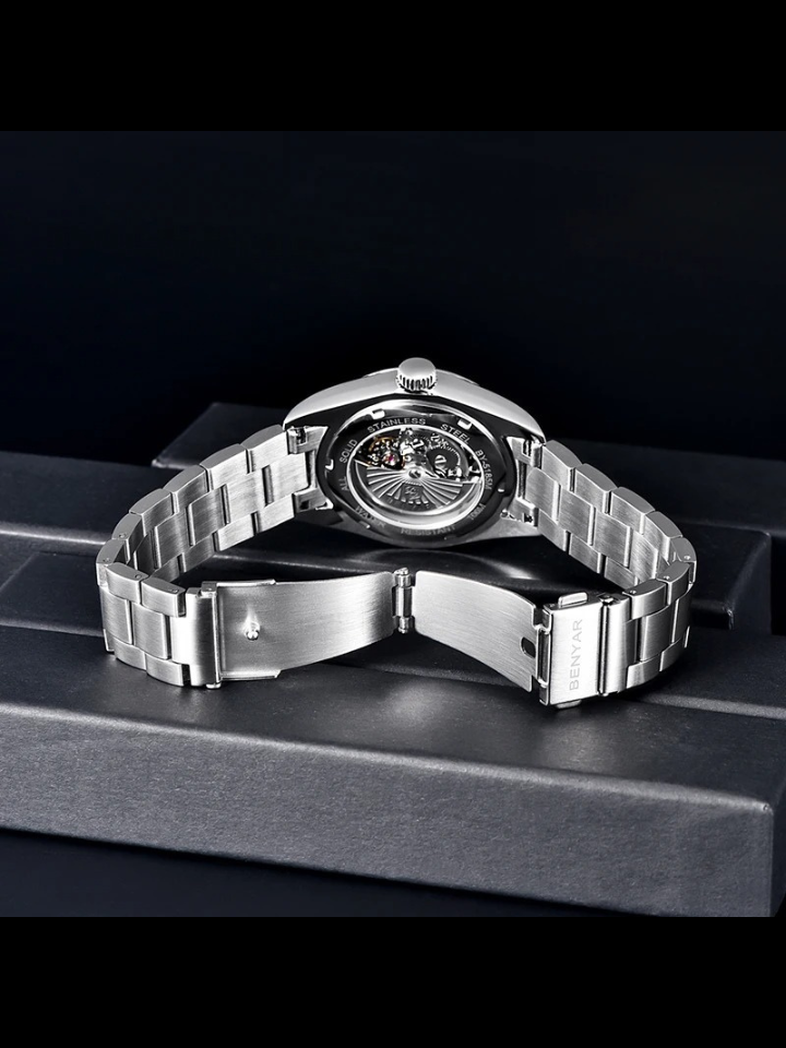 BENYAR 5185 Men’s Automatic Mechanical Watch – 100M Waterproof, Stainless Steel, Seagull ST6 Movement