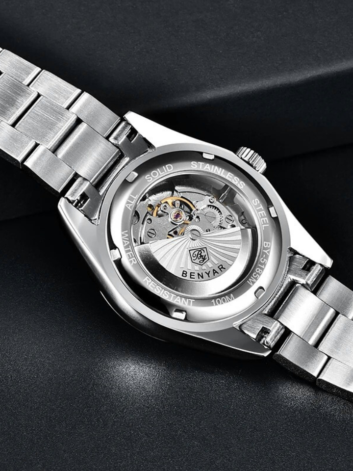 BENYAR 5185 Men’s Automatic Mechanical Watch – 100M Waterproof, Stainless Steel, Seagull ST6 Movement - Gulf Souk