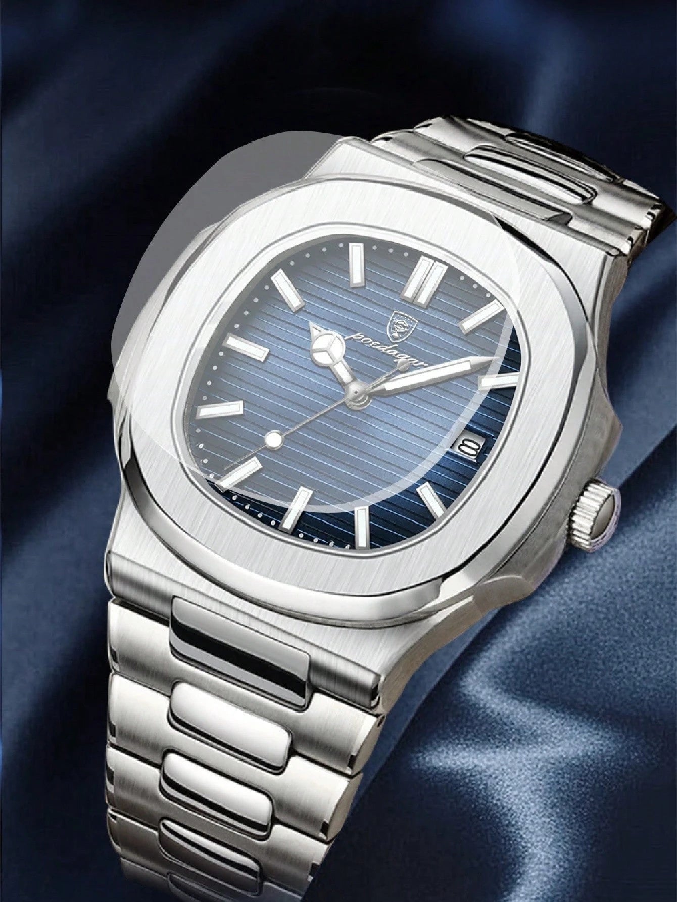 POEDAGAR 613 | Men’s Waterproof Square Dial Watch with Luminous Display & Date Feature