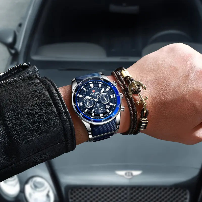 Reward Analog Quartz Chronograph Waterproof Watch - RD81011M