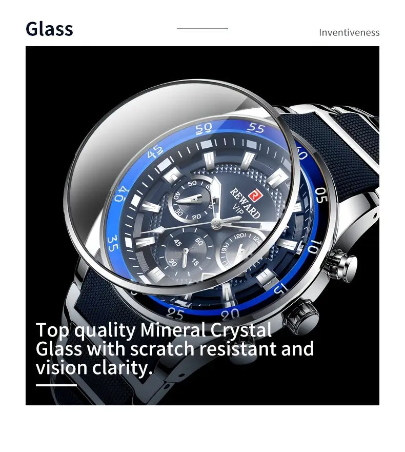 Reward Analog Quartz Chronograph Waterproof Watch - RD81011M