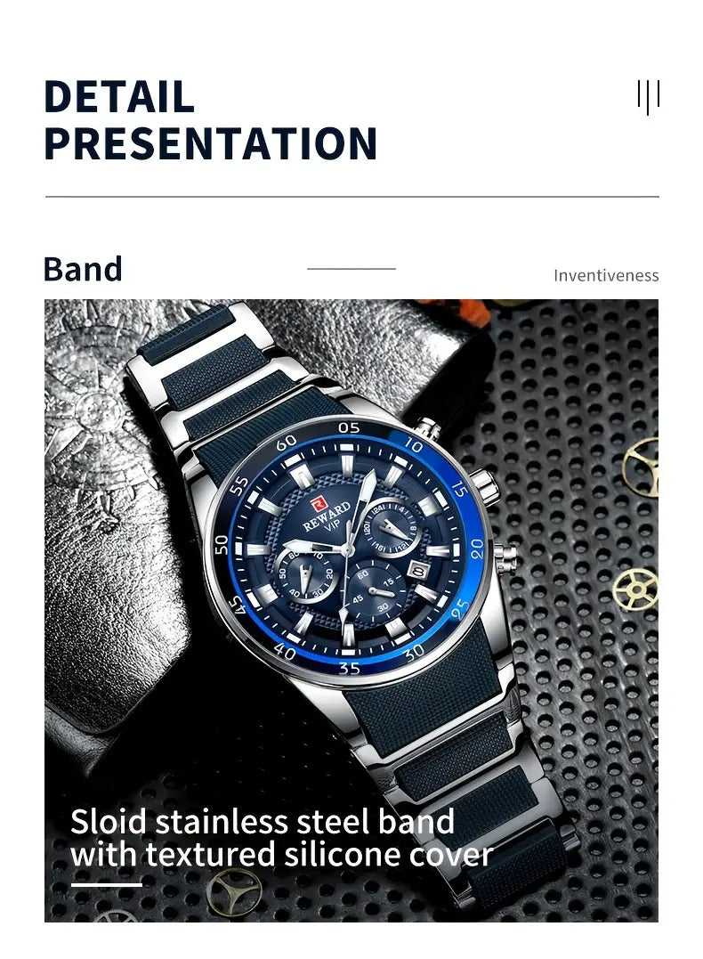 Reward Analog Quartz Chronograph Waterproof Watch - RD81011M