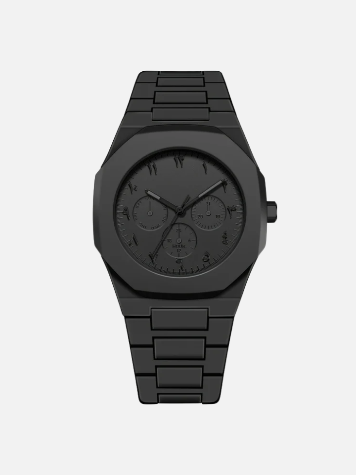 Casual Arabic Dial Design Fashion Black Wrist Quartz Watch for Men