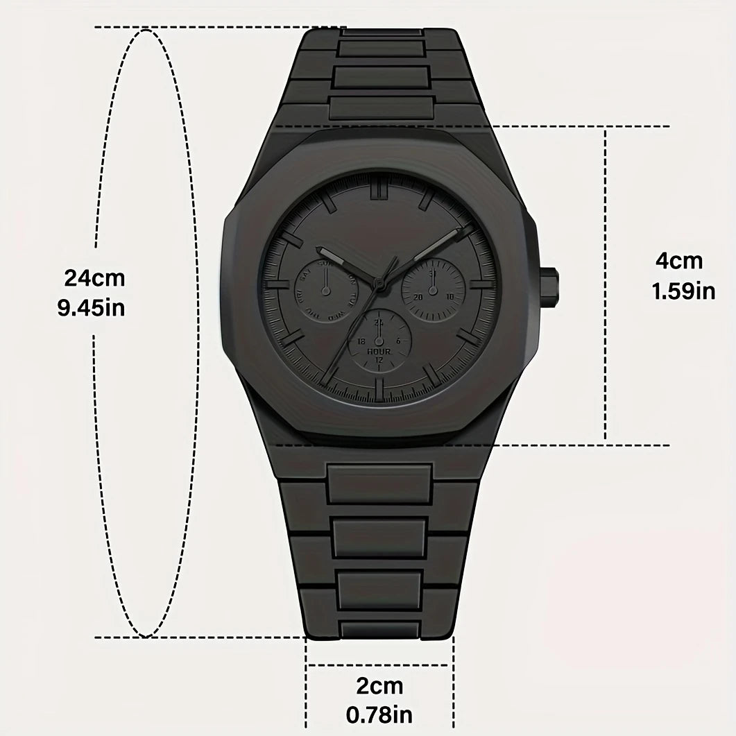 Casual Arabic Dial Design Fashion Black Wrist Quartz Watch for Men - Gulf Souk