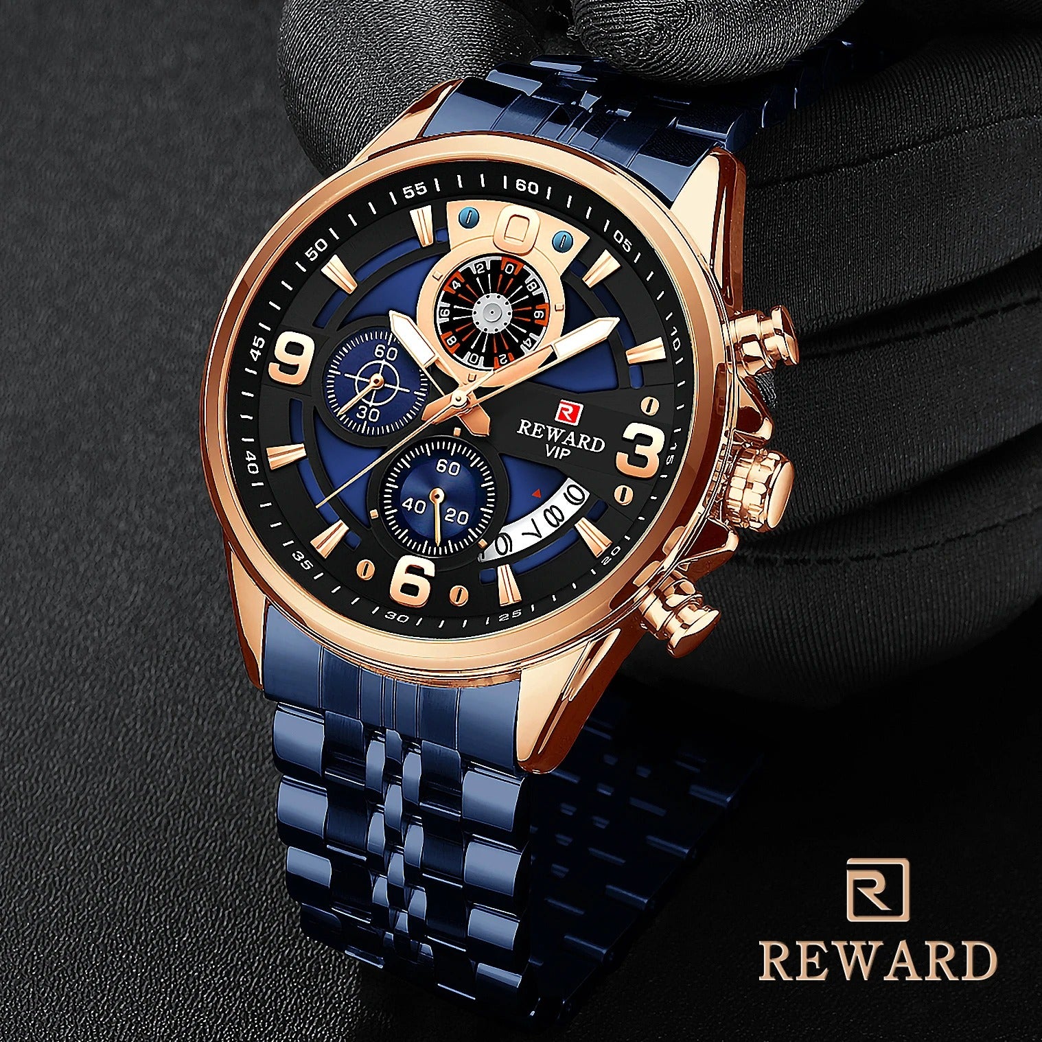 REWARD Design Waterproof Quartz Watches for Men RD81057M