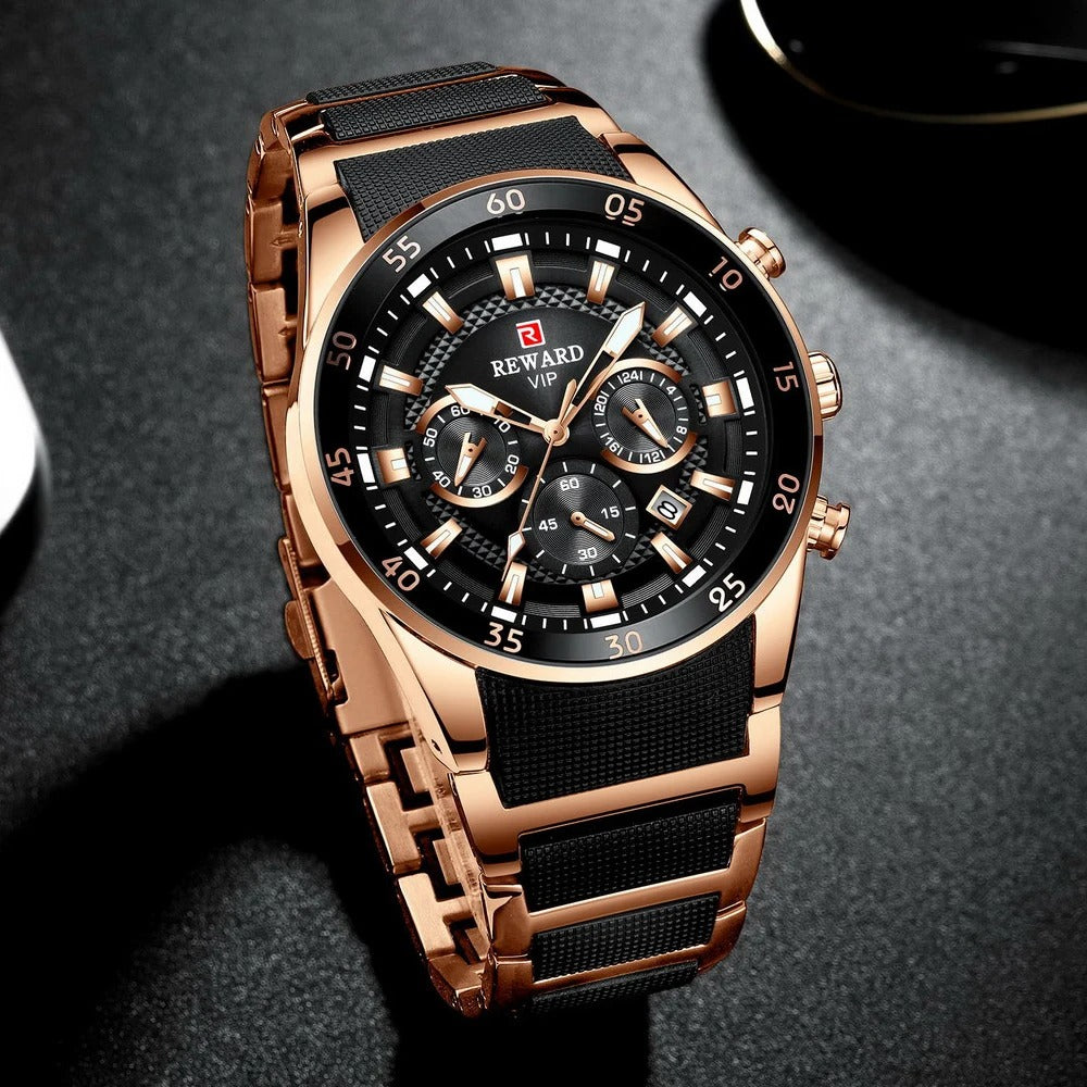 Reward Analog Quartz Chronograph Waterproof Watch - RD81011M