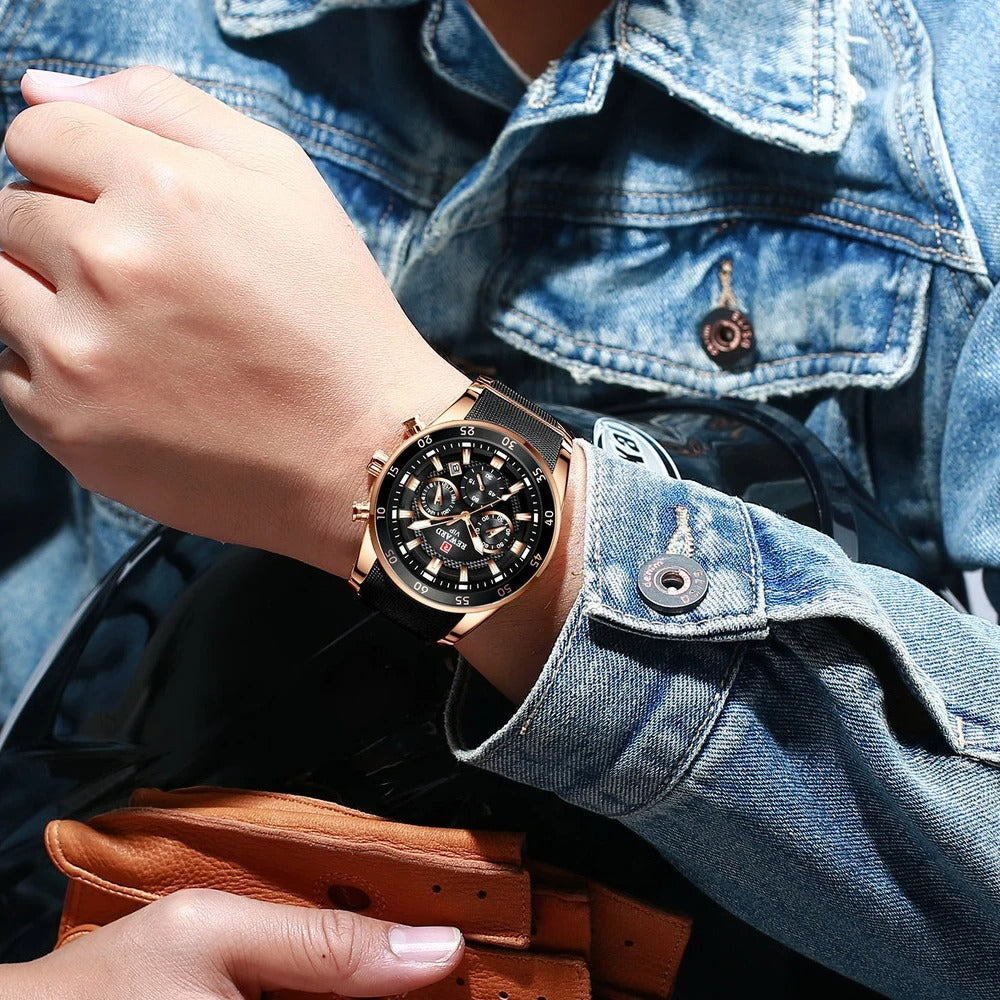 Reward Analog Quartz Chronograph Waterproof Watch - RD81011M