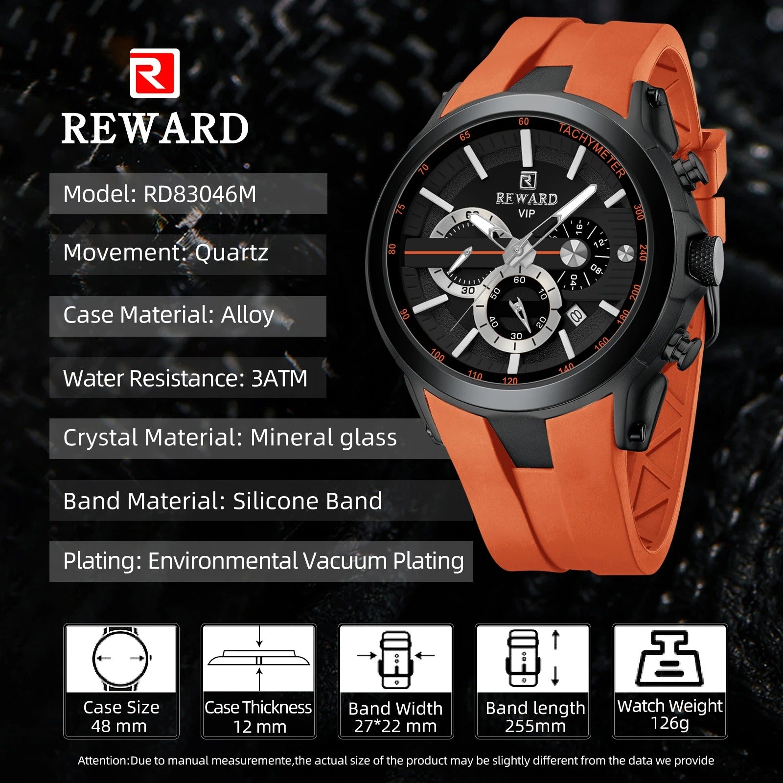 REWARD VIP New Fashion Watch for Men Leather Strap