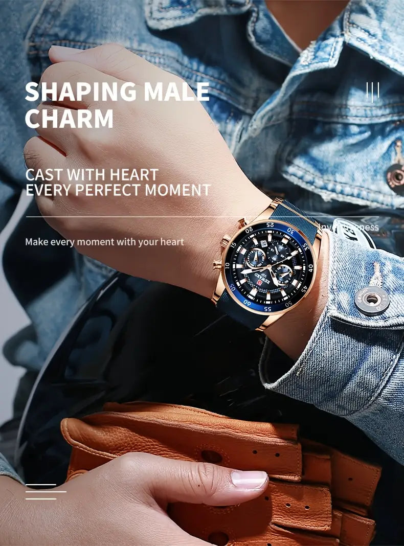 Reward Analog Quartz Chronograph Waterproof Watch - RD81011M
