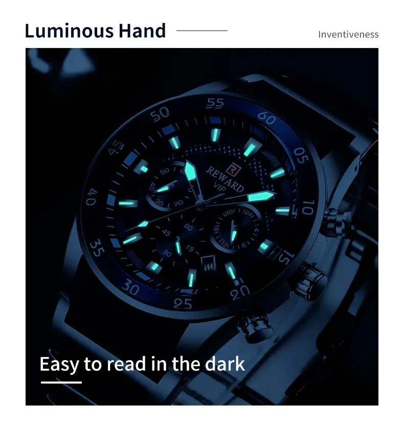 Reward Analog Quartz Chronograph Waterproof Watch - RD81011M