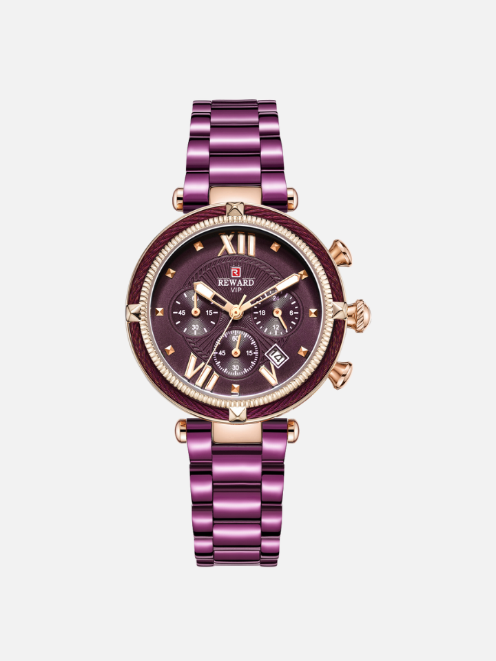 REWARD Fashion Women Wristwatch Stainless Steel Strap Quartz, Waterproof, Chronograph & Calendar - Image 13