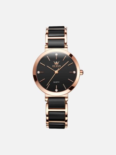 Women’s Quartz Watch OLEVS 5877 – Waterproof Ceramic Band, Elegant Design