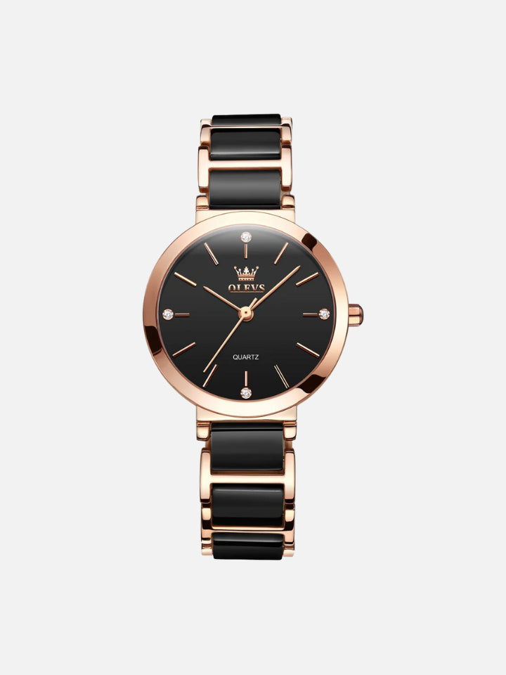 Women’s Quartz Watch OLEVS 5877 – Waterproof Ceramic Band, Elegant Design